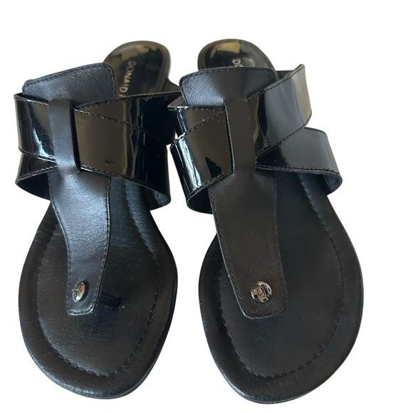 DONALD J PLINER DITO TOE POST MIXED MATERIAL WEDGE SANDALS SIZE 7.5 - Picture 3 of 12